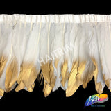 6-8" Goose Fringe with Metallic Tips (1 Yard)