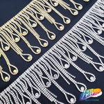 3 3/4" Dangling Loop Rhinestone Fringe, RF-049