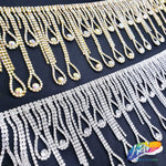 3 3/4" Dangling Loop Rhinestone Fringe, RF-049