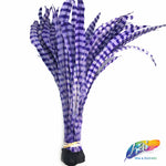 10-12" Bleached Dyed Coque Fringe with Stripes (1/2 Yard)