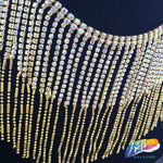 3 7/8" Rhinestone Cupchain Fringe with Ball Chain Strip, RF-047