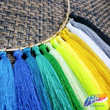 3 1/4" Silk Craft Tassels with Gold Jump Ring, TSL-02 (4 pieces)