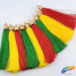 3 1/4" Silk Tassels with Gold Cap, TSL-01 (3 pieces)