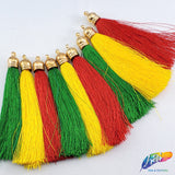 3 1/4" Silk Tassels with Gold Cap, TSL-01 (3 pieces)