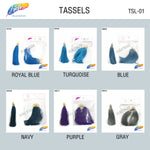 3 1/4" Silk Tassels with Gold Cap, TSL-01 (3 pieces)