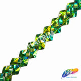 1 1/4” 2-row Iridescent Diamond Stone Spiral Iron on Trim, IRT-084