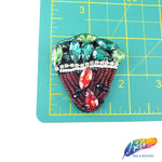 Strawberry Rhinestone Beaded Applique, BA-046