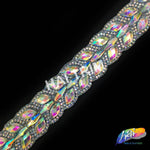 1 1/8" 2-row Crystal AB Diamond Stone Iron on Trim, IRT-088