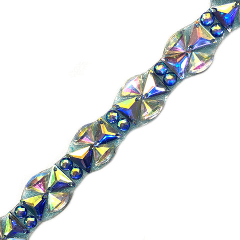 1” Multicolored Resin Stone Iron on Trim, IRT-092