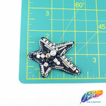Black Star Rhinestone Beaded Applique w/ Pearl, BA-020