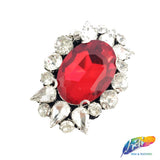 Oval Rhinestone Applique on Felt Backing, BA-056