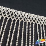 4 1/2" Braided Crystal Rhinestone Fringe with Teardrop Stones, RF-045