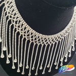 4 1/2" Braided Crystal Rhinestone Fringe with Teardrop Stones, RF-045
