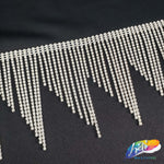 4 1/2" Unven Rhinestone Cupchain Fringe, RF-044