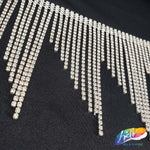 4 1/2" Unven Rhinestone Cupchain Fringe, RF-044