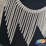 4 1/2" Unven Rhinestone Cupchain Fringe, RF-044