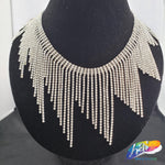 4 1/2" Unven Rhinestone Cupchain Fringe, RF-044