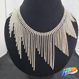 4 1/2" Unven Rhinestone Cupchain Fringe, RF-044