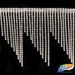 4 1/2" Unven Rhinestone Cupchain Fringe, RF-044
