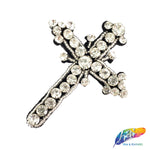 Crystal Big Cross Rhinestone Beaded Applique, BA-048