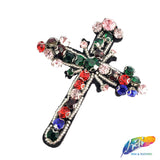 Multicolor Big Cross Rhinestone Beaded Applique, BA-051