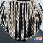 6 1/2" Rhinestone Cupchain Fringe with Round Glass Stones, RF-037