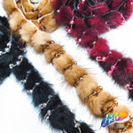 1” Mink Fur Trim with Beads, FT-01