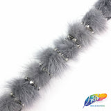 1” Mink Fur Trim with Beads, FT-01