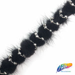 1” Mink Fur Trim with Beads, FT-01
