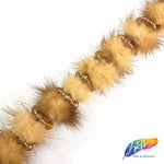 1” Mink Fur Trim with Beads, FT-01
