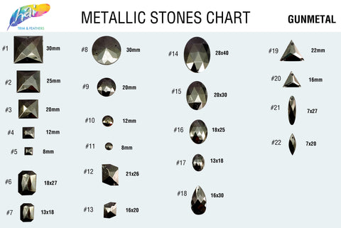 Gunmetal (Jet Hematite) Resin Stones