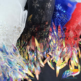 6" Spike Sequin Fringe with Flower Tape & Mesh, SEQ-004