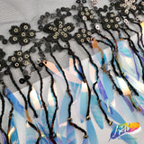 6" Spike Sequin Fringe with Flower Tape & Mesh, SEQ-004