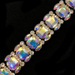 1 1/4" Fancy Colored Octagon Rhinestone Trim, YH-091