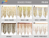 5 1/4" Variegated Beaded Fringe with Bugle and Seed Beads, FR-018