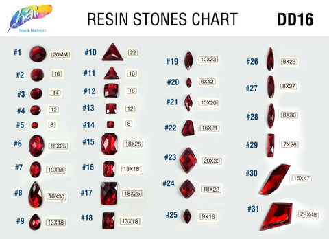 Dark Red Resin Stones, DD16