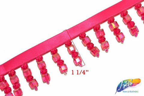 1 1/4" Round/Square Beaded Fringe, FR-006