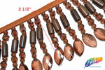 SALE! 3 1/2" Beaded Fringe with Acrylic and Wood Beads, FR-004