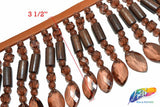 SALE! 3 1/2" Beaded Fringe with Acrylic and Wood Beads, FR-004
