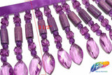 SALE! 3 1/2" Beaded Fringe with Acrylic and Wood Beads, FR-004