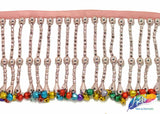 4" Beaded Fringe with Bells, FR-007