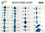 Dark Teal Resin Stones, DD25