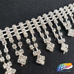 1 1/4" Flower Rhinestone Fringe, RF-027
