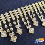 1 1/4" Flower Rhinestone Fringe, RF-027
