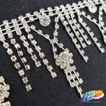 2" Silver Crystal Rhinestone Fringe, RF-026
