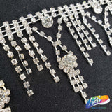 2" Silver Crystal Rhinestone Fringe, RF-026