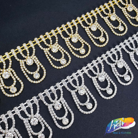 2" Crystal Pendant Rhinestone Fringe , RF-025