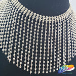 4" Silver Crystal Rhinestone Cupchain Fringe, RF-024