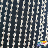 4" Silver Crystal Rhinestone Cupchain Fringe, RF-024