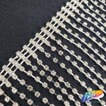 4" Silver Crystal Rhinestone Cupchain Fringe, RF-024
